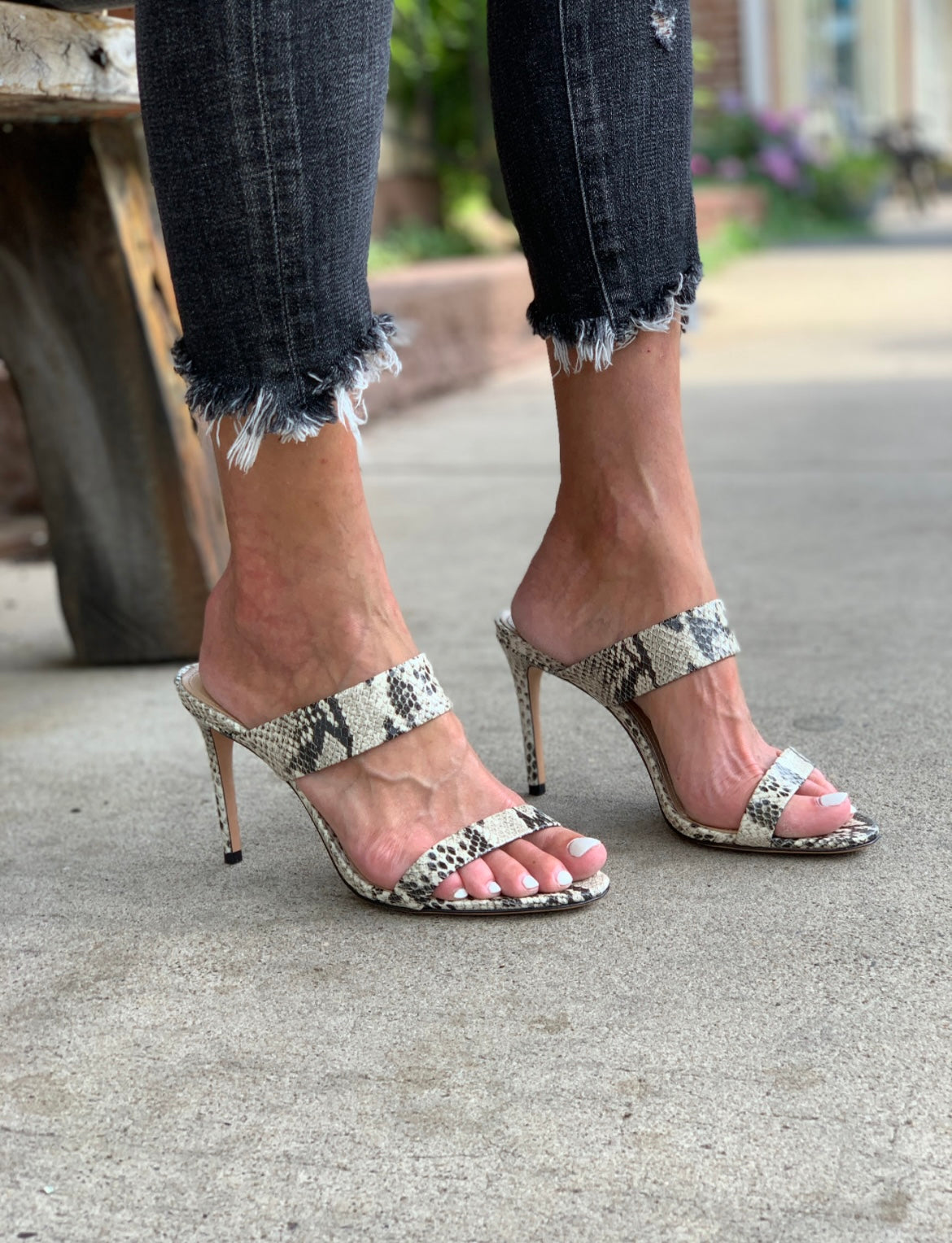 Leia Sandal - Natural Snake by Schutz — view 6