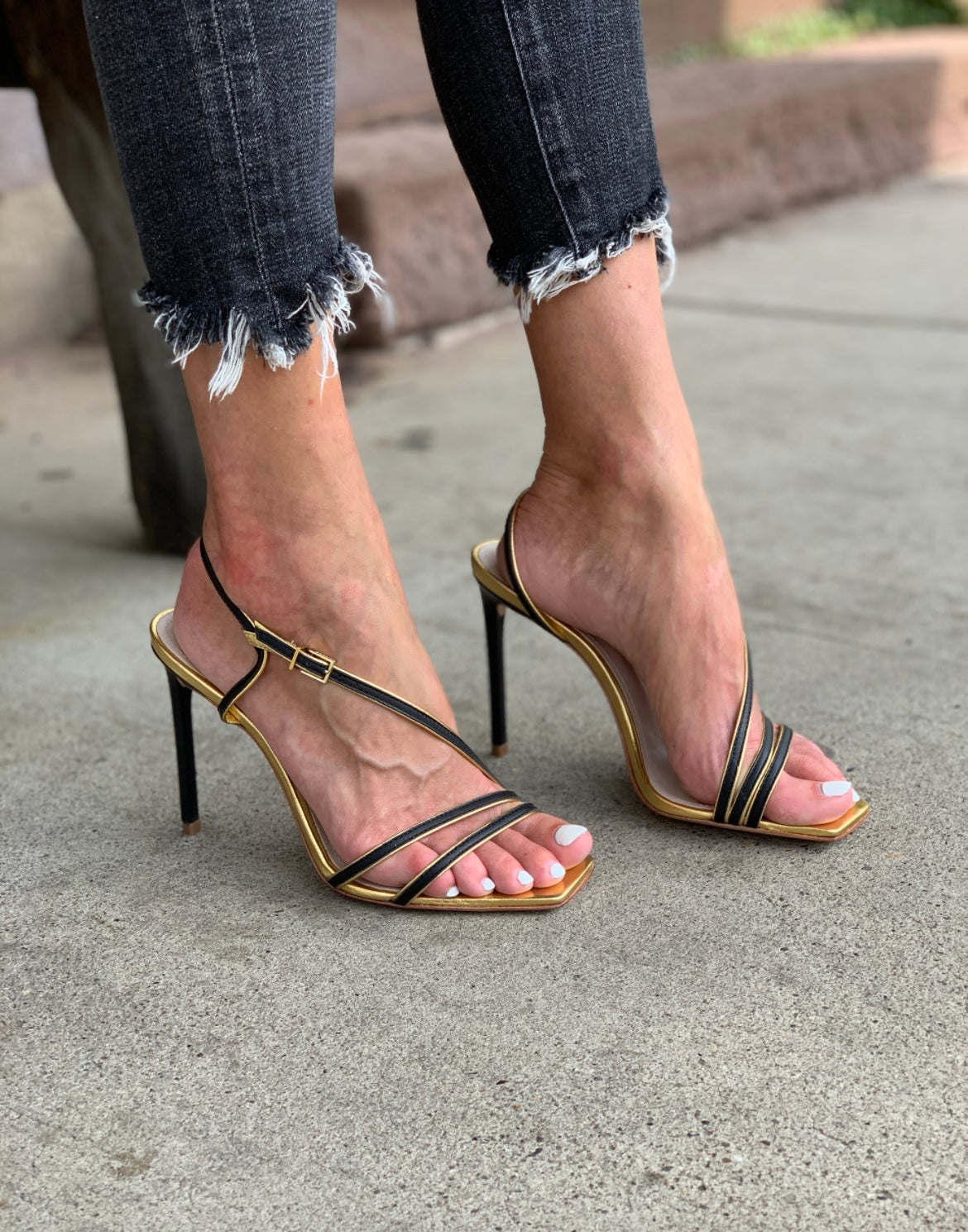 Luna Stiletto - Gold / Black by Schutz — view 6