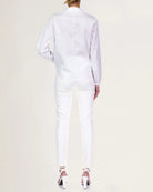 Mina Cotton Shirt - White by Halston — view 4