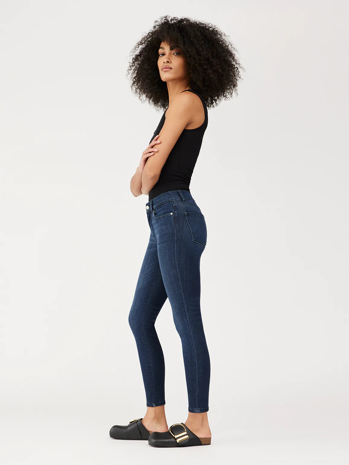 Farrow Skinny High Rise Ankle - Dark Indigo by DL1961 — alternate view