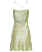 Crush Bias Cowl Mini Slip Dress - Apple by Third Form — view 5