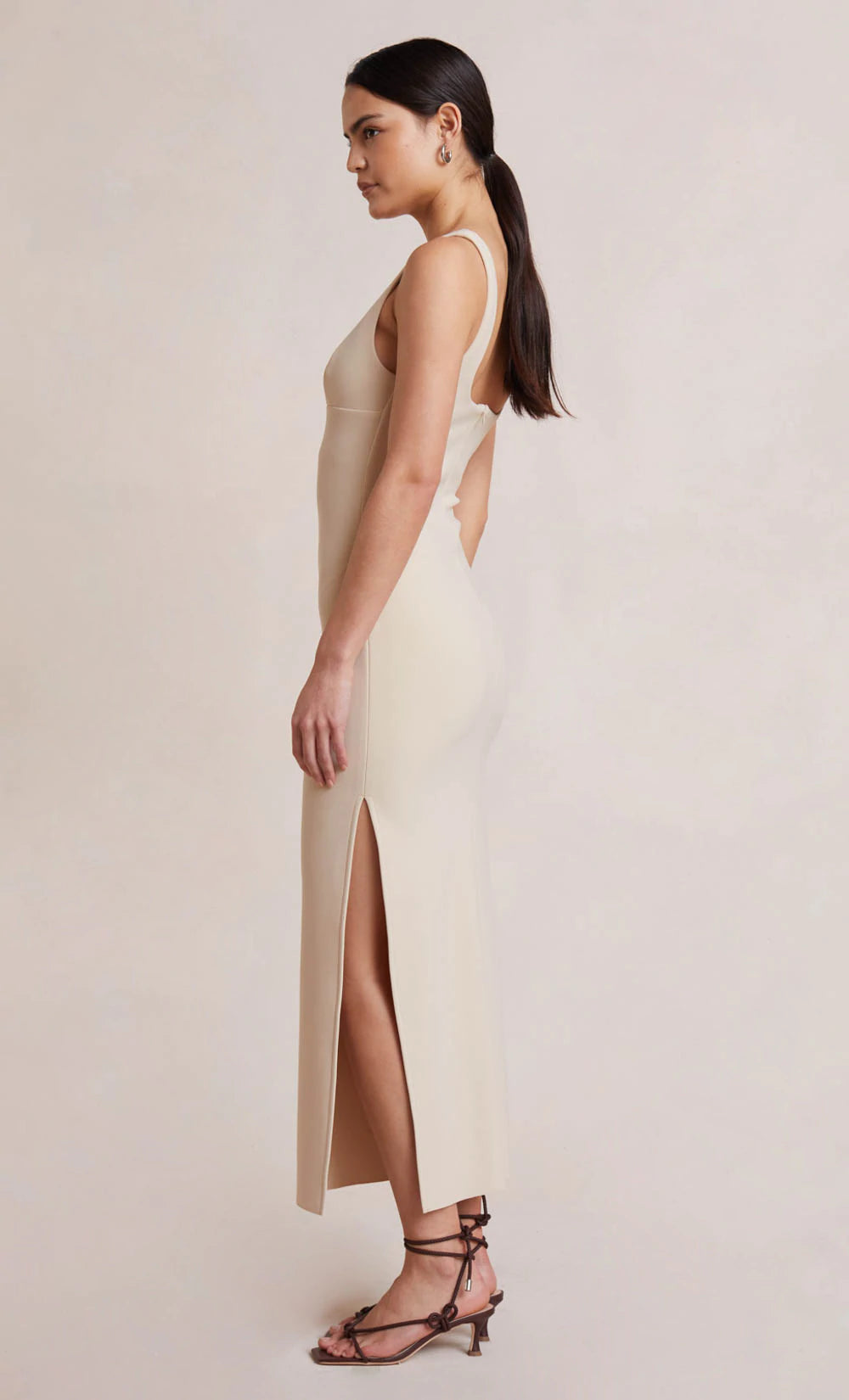 Iris Midi Dress - Macadamia by Bec & Bridge — view 4