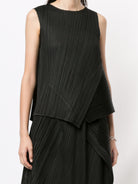 Diagonal Pleats Top - Black by Issey Miyake | 25 South Boutiques