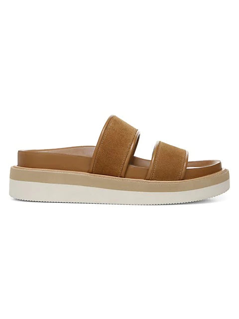 Jenita Suede Slide Sandals - Coco Tan by Vince — view 3