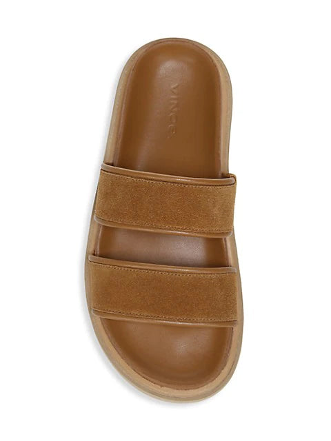 Jenita Suede Slide Sandals - Coco Tan by Vince — view 5