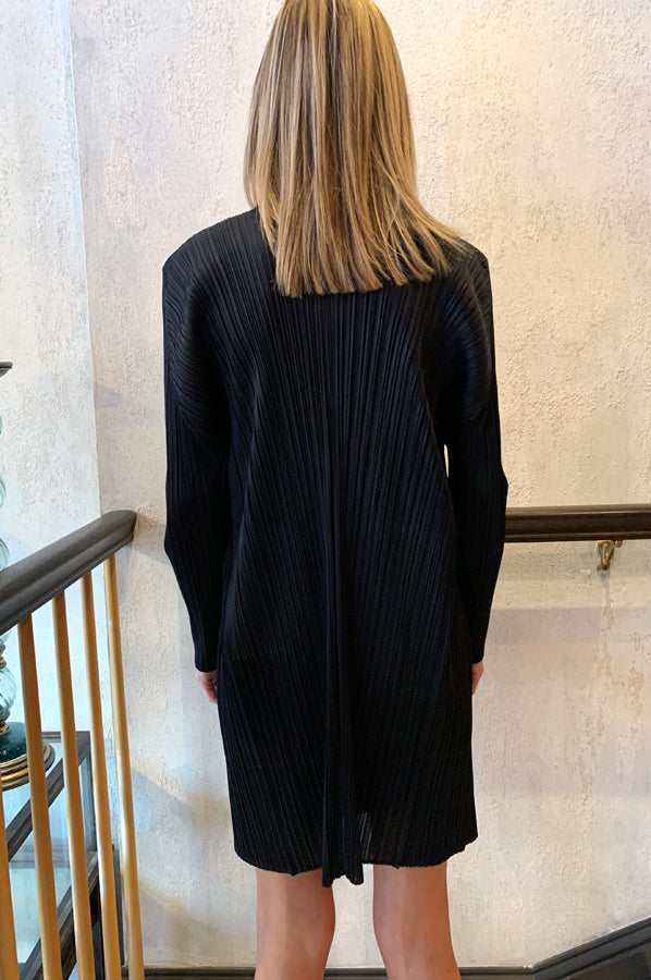 Mid Length Pleats Jacket - Black by Issey Miyake — view 3