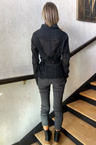 Fitted Cotton Blouse - Black by Rundholz — view 4
