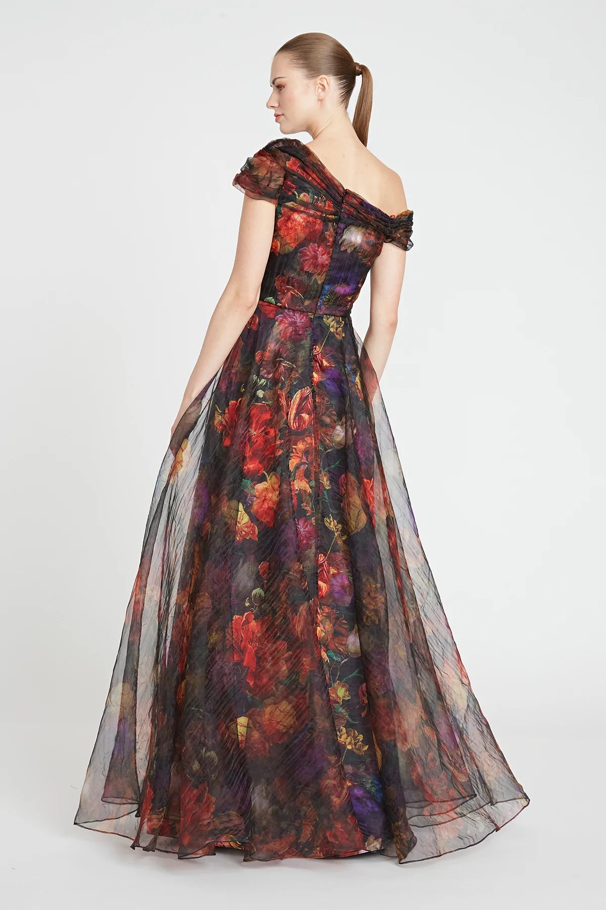 Jada Wrap Draped A Line Gown - Danish Botanic by Theia — alternate view