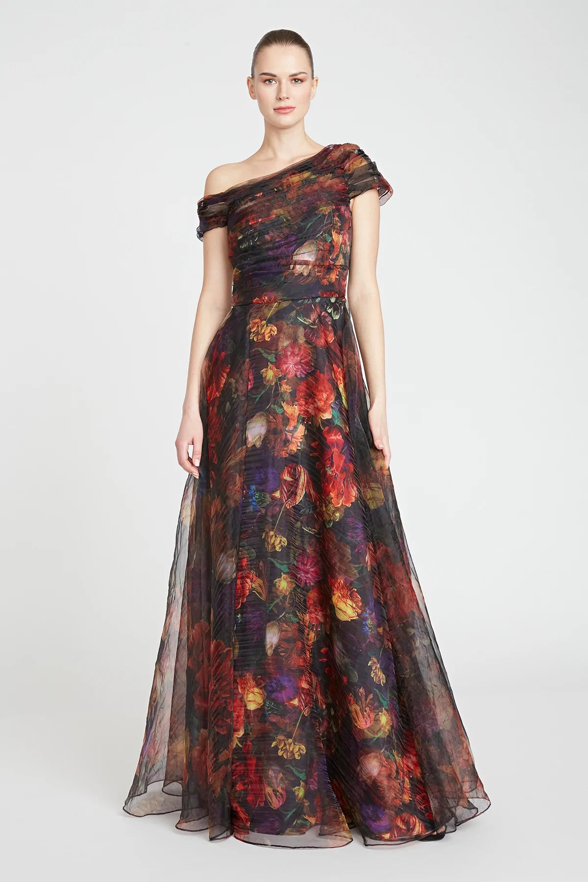 Jada Wrap Draped A Line Gown - Danish Botanic by Theia | 25 South Boutiques