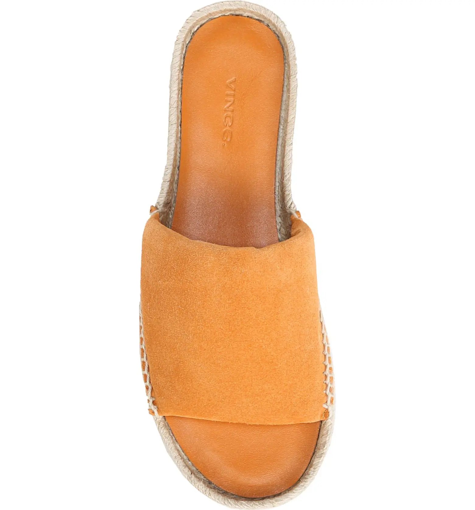 Jesse Suede Slip On Sandal - Burnt Orange by Vince — view 6