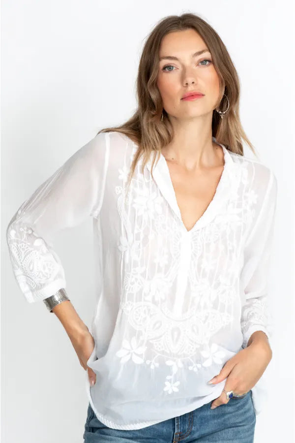 Jeta Blouse - White by Johnny Was — alternate view