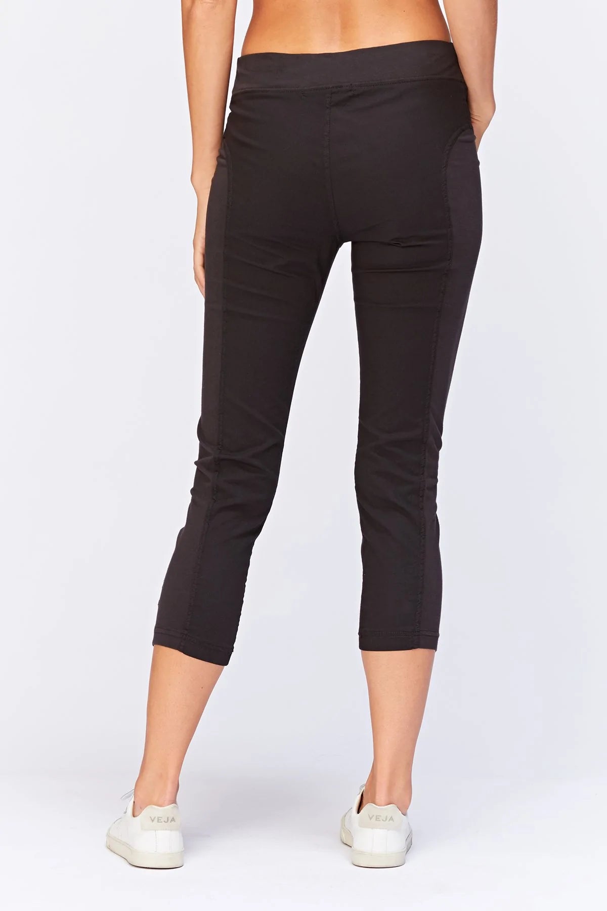 Jetter Crop Legging - Black by XCVI — view 3