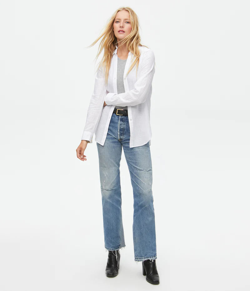 Joanna Button Down - White by Michael Stars — alternate view