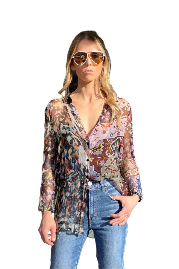 Dali Button Down Shirt - Multi by Johnny Was | 25 South Boutiques