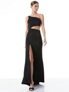 Karoline Chain Strap Cutout Gown - Black by Alice & Olivia — view 5