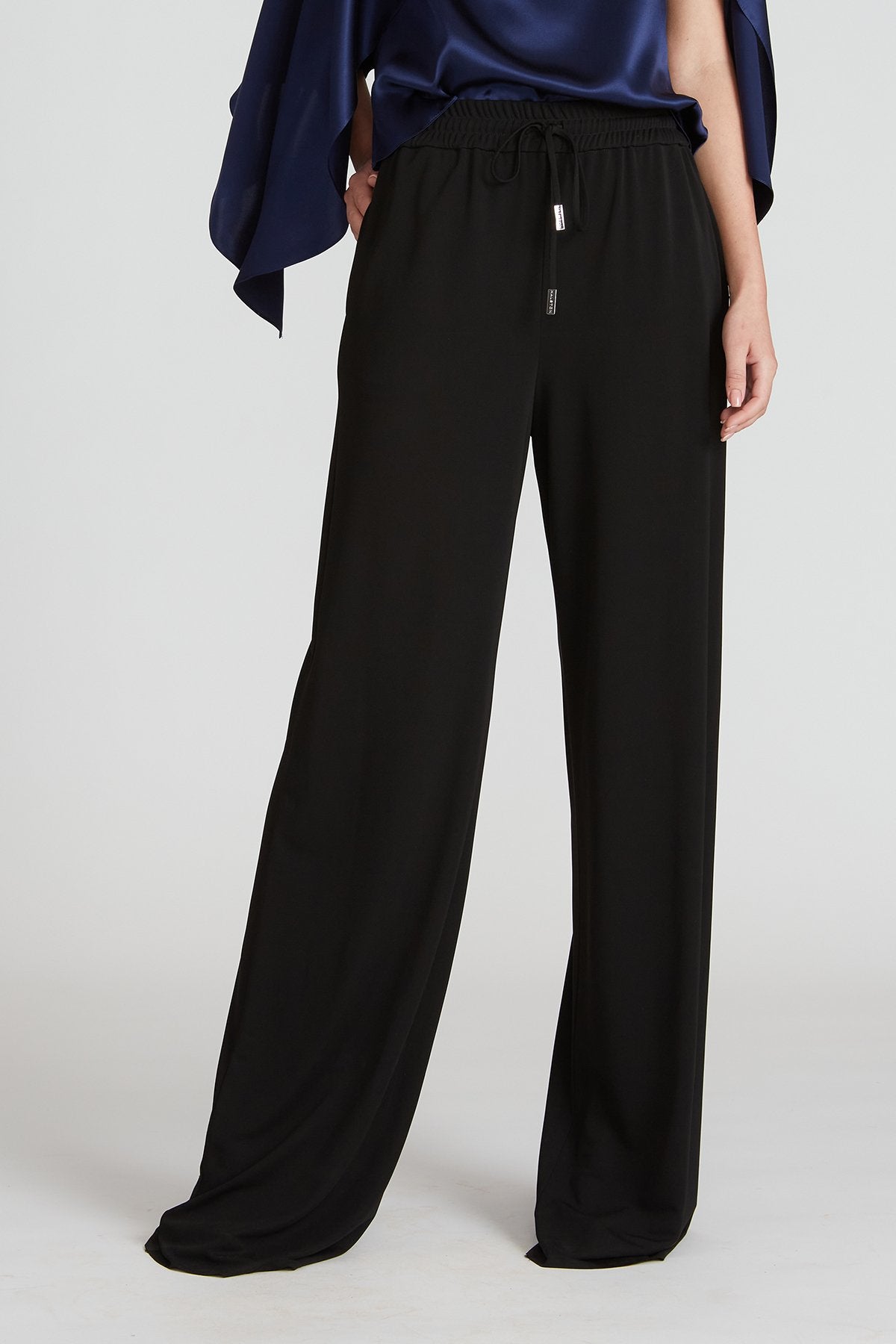 Katelyn Jersey Pant - Black by Halston — view 3