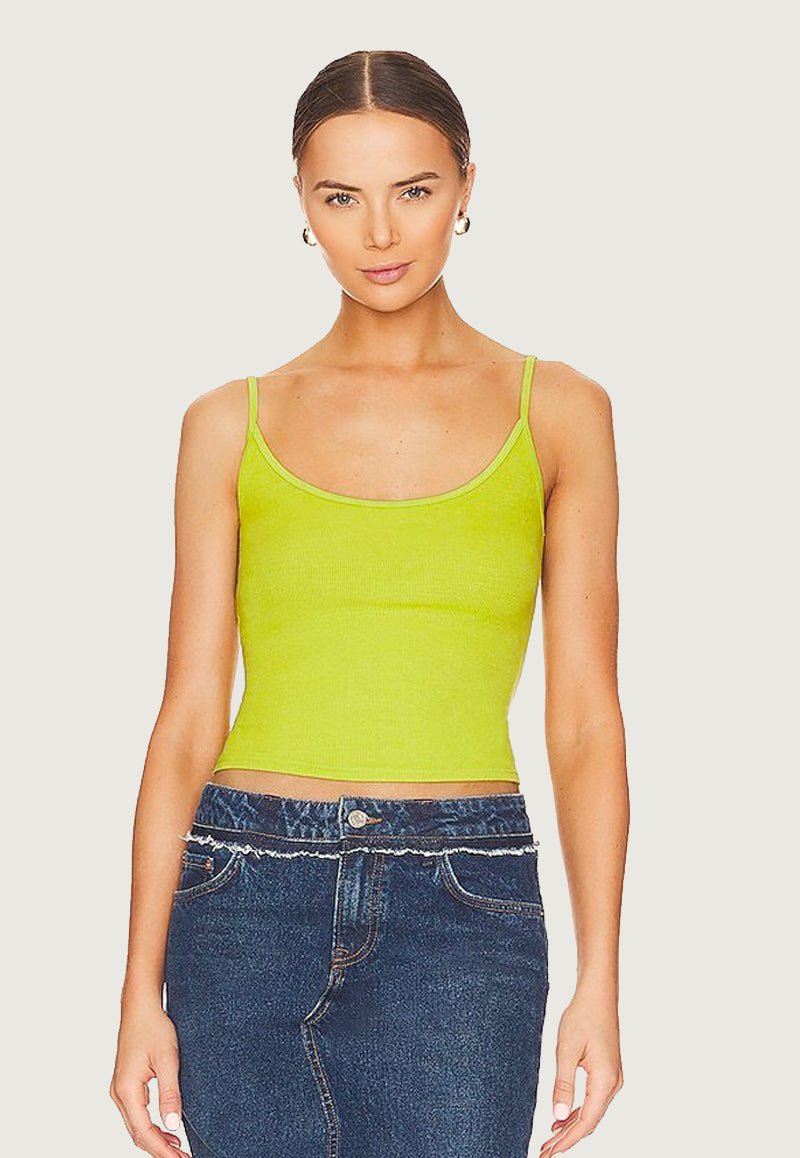 Stretch Silk Knit Rib Essential Tank - Kiwi by Enza Costa | 25 South Boutiques
