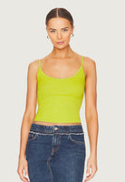 Stretch Silk Knit Rib Essential Tank - Kiwi by Enza Costa | 25 South Boutiques