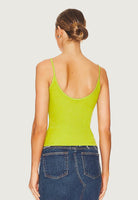Stretch Silk Knit Rib Essential Tank - Kiwi by Enza Costa — alternate view