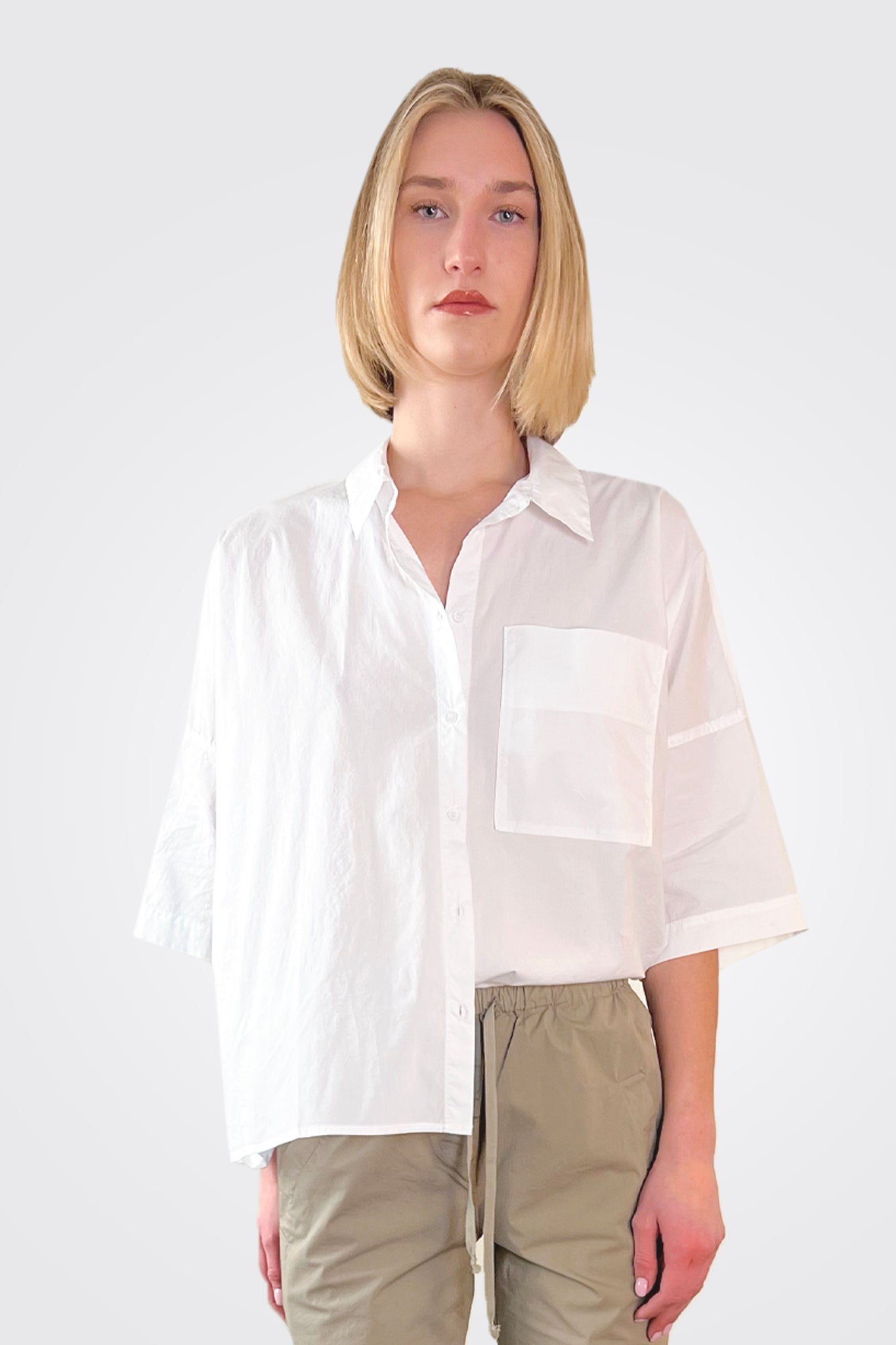 Cotton Pocket Shirt - Optic White by Kristensen | 25 South Boutiques