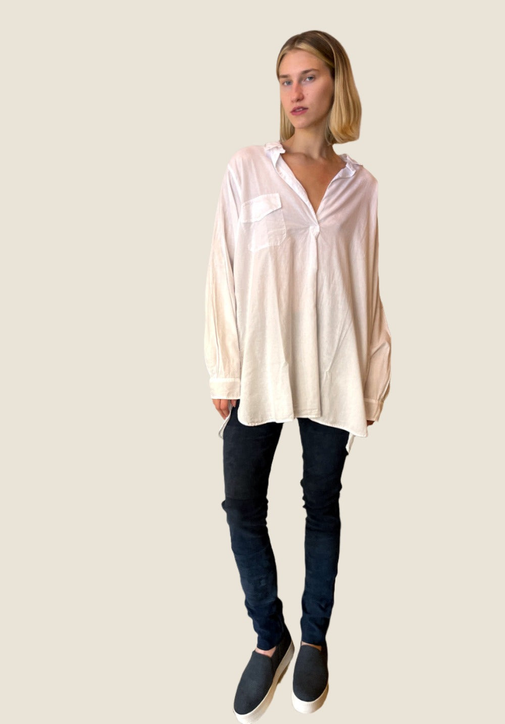 Oversized Blouse - White by Kristensen — view 3