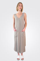Silk Satin Dress - Vintage Khaki by Kristensen — alternate view