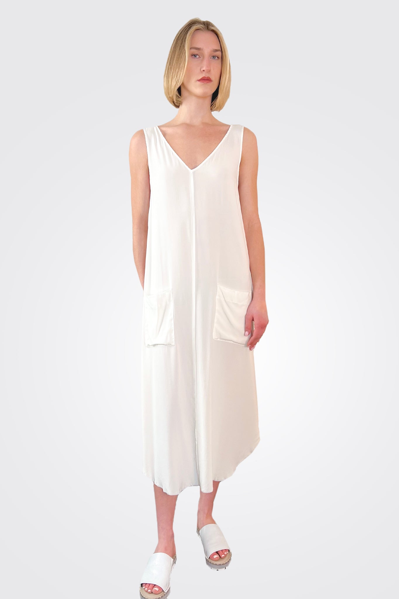 Silk Satin Dress - Natural by Kristensen | 25 South Boutiques