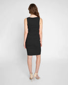 Stretch Scoop Neck Lauren Dress - Black by Nicole Miller — alternate view
