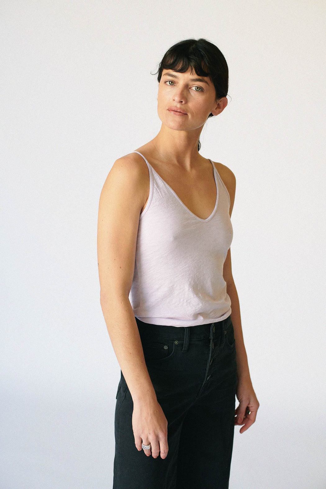Supima Slub Jersey V Neck Tank - Lavender by Stateside | 25 South Boutiques