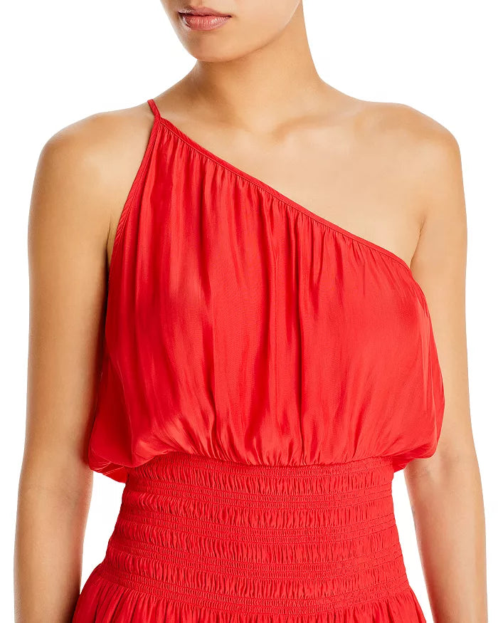 Leah One Shoulder Mini Dress - Grenadine by Ramy Brook — view 3