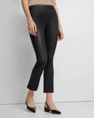 Leather Slim Kick Pant - Black by Theory — alternate view