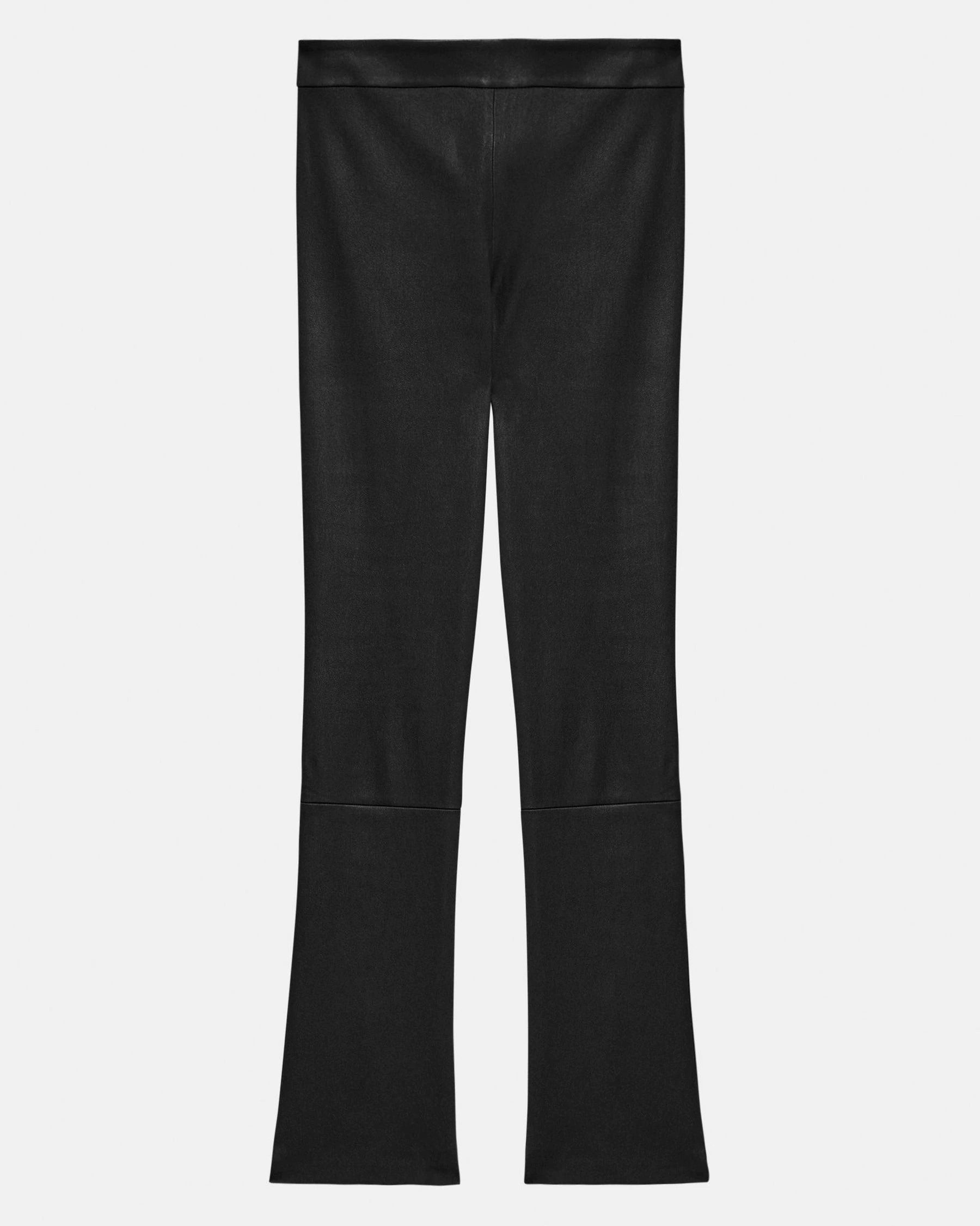 Leather Slim Kick Pant - Black by Theory — view 5