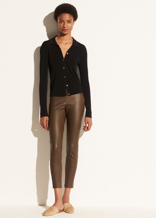 Leather Stitch Front Legging - Olivewood by Vince | 25 South Boutiques