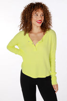 Snap Henley Thermal Top - Lemons by Bobi | 25 South Boutiques