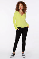 Snap Henley Thermal Top - Lemons by Bobi — view 4