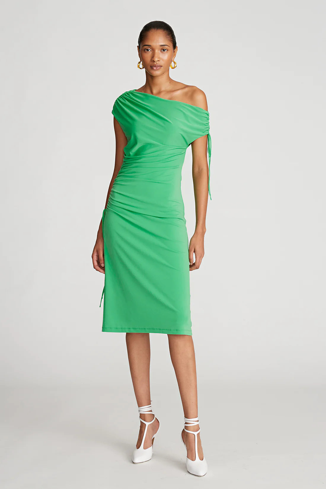 Lenia Stretch Jersey Dress - Citrus Green by Halston | 25 South Boutiques