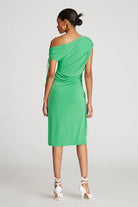 Lenia Stretch Jersey Dress - Citrus Green by Halston — alternate view