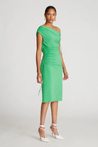 Lenia Stretch Jersey Dress - Citrus Green by Halston — view 5