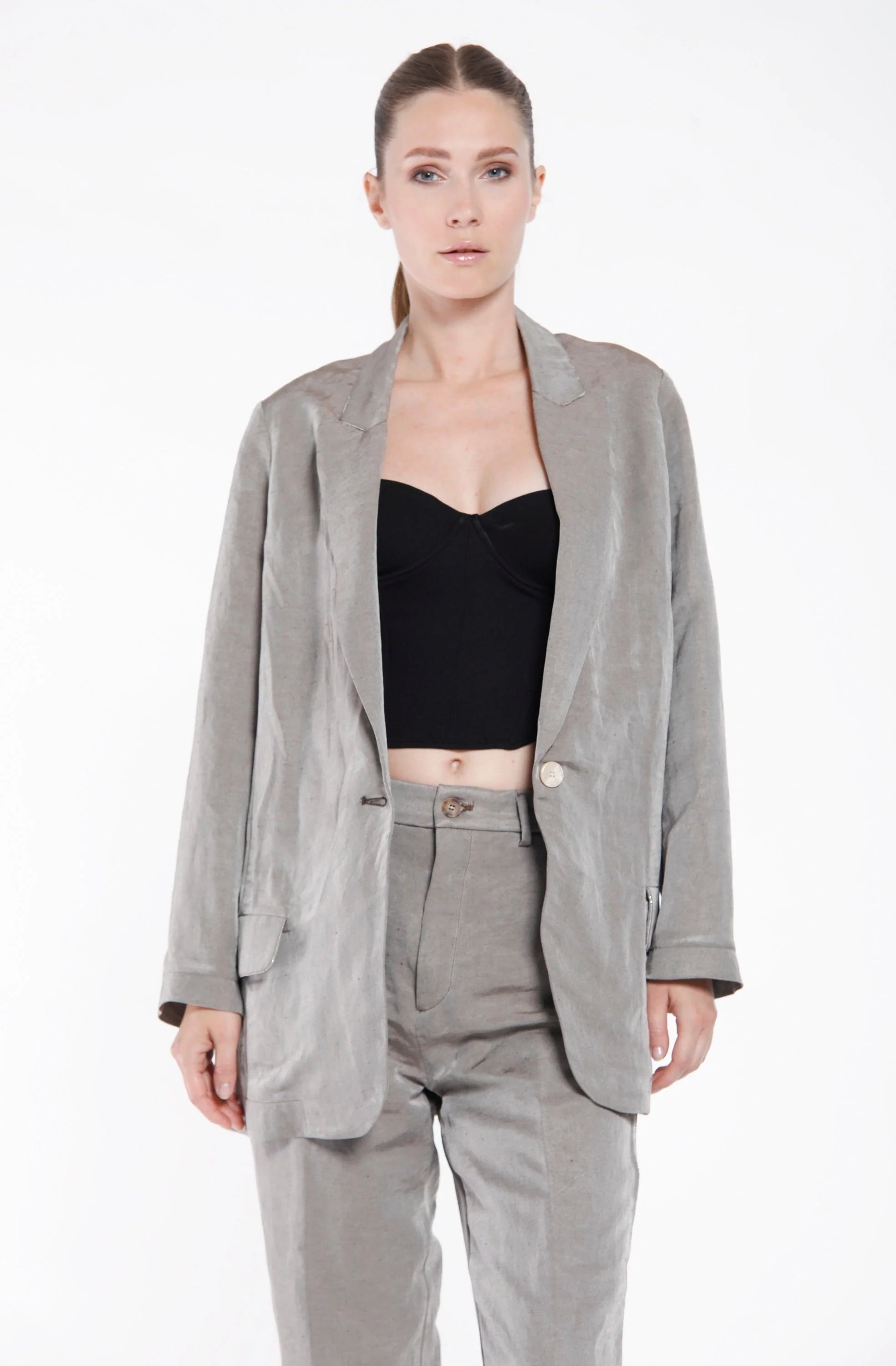 Letizia Long Blazer - Dark Brown by Masons | 25 South Boutiques