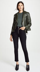 Olivia Exposed Fly High Rise Skinny Ankle - Licorice by Citizens of Humanity — view 4