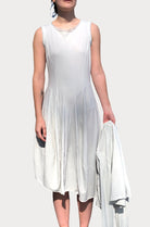 Sleeveless Midi Dress - Light Grey by Rundholz — view 3
