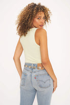Madly Rib Notch Tank - Lime Cream by Project Social T — alternate view