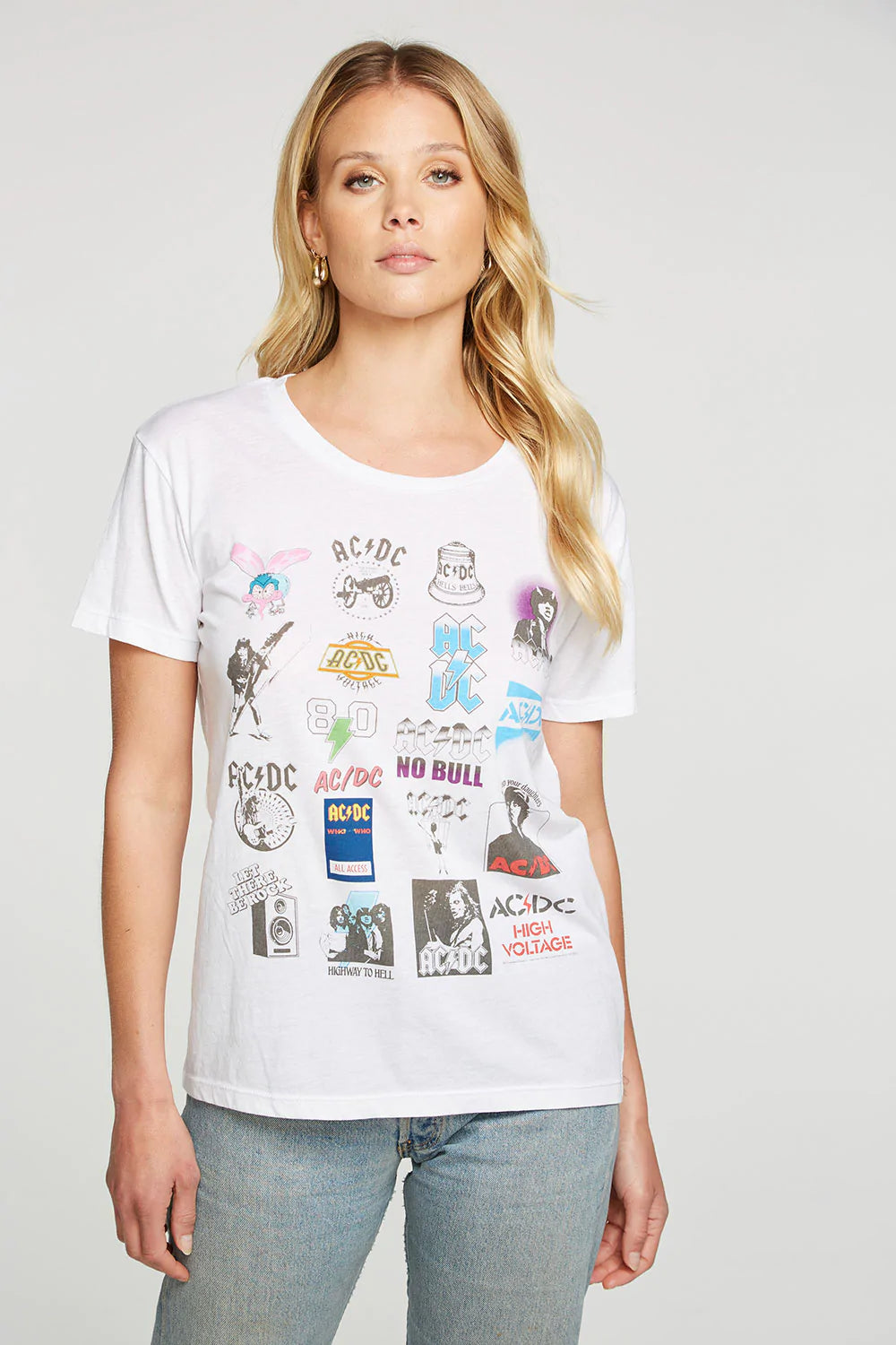 AC/DC Logo Collage - White by Chaser | 25 South Boutiques