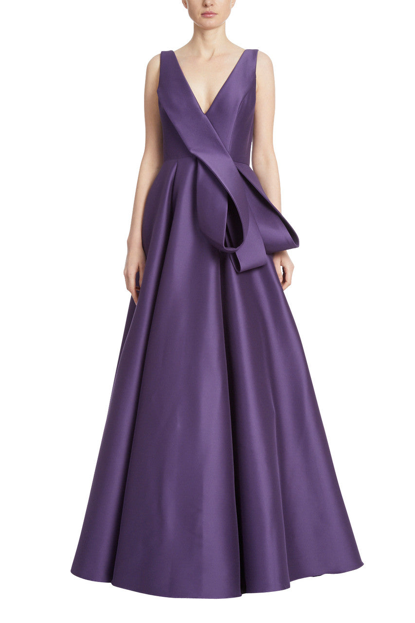 Loop Bow Ballgown - Eggplant by Badgley Mischka | 25 South Boutiques