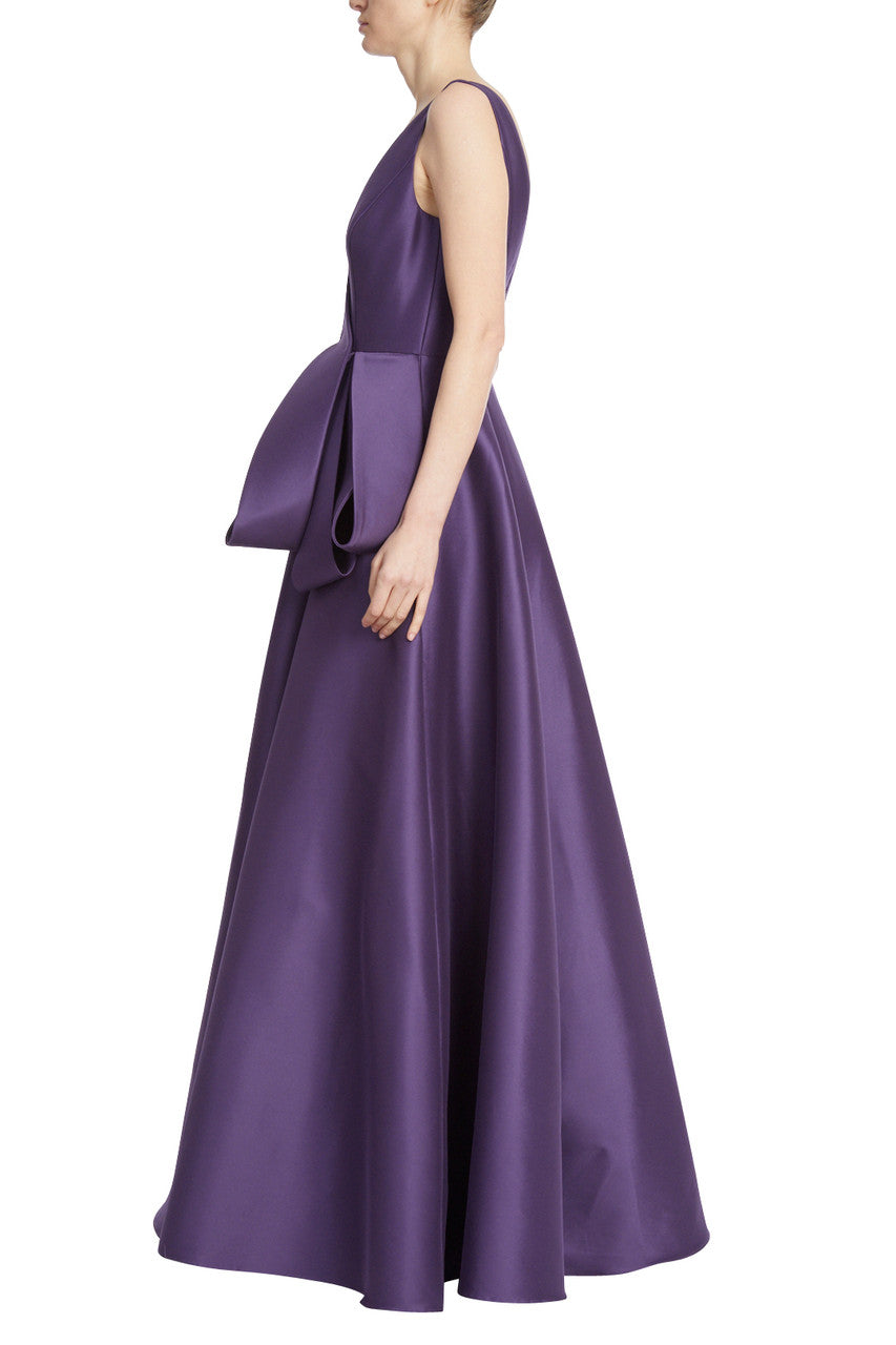 Loop Bow Ballgown - Eggplant by Badgley Mischka — alternate view