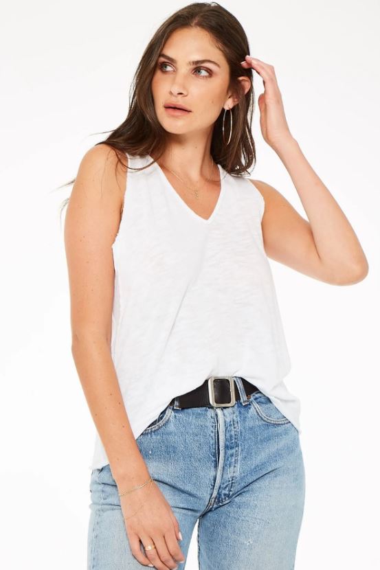 Lost Hills Textured Tank - White by Project Social T | 25 South Boutiques