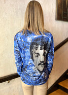 V Neck Long Sleeve Shirt - Celeb Blue by Printed Artworks — alternate view