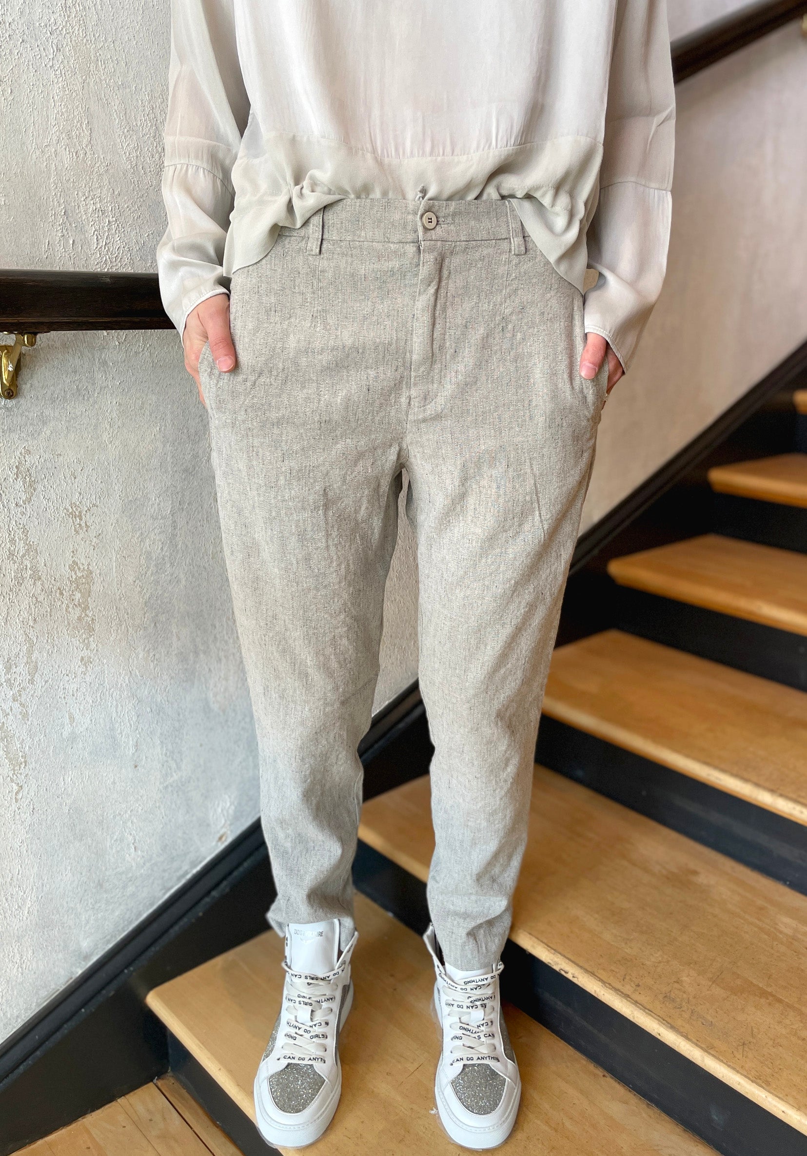 Fitted Trousers - Light Grey by Transit Par-Such — alternate view