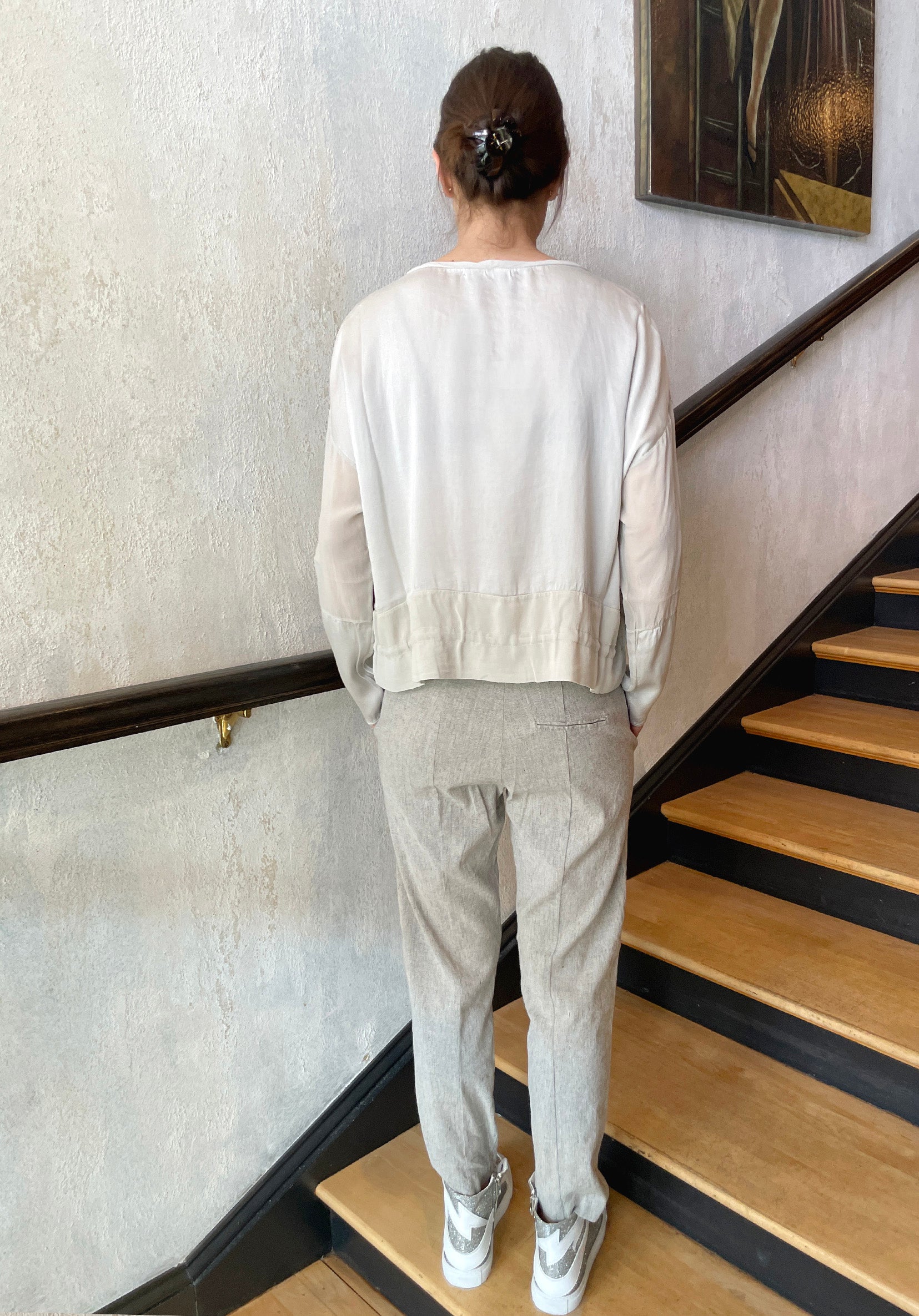 Fitted Trousers - Light Grey by Transit Par-Such — view 3