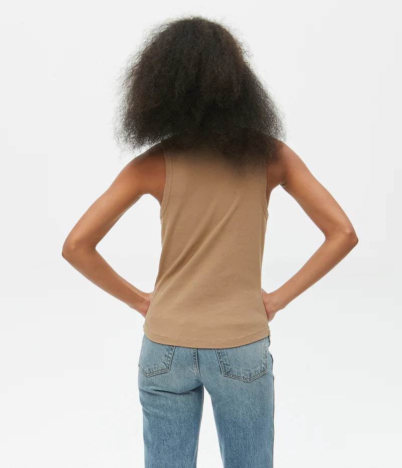 Luna Henley Tank - Safari by Michael Stars — view 3